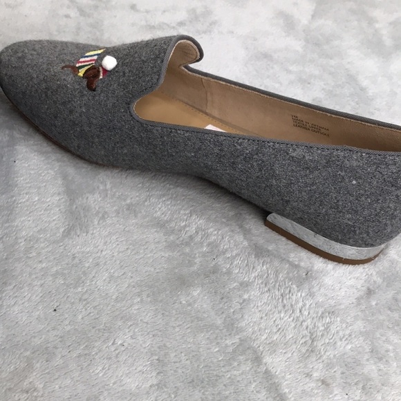 Talbots Light Gray Ryan Novelty Dog Holiday Loafer Flats Size 7M New - Picture 7 of 11